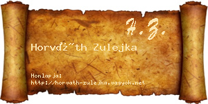 Horváth Zulejka névjegykártya
